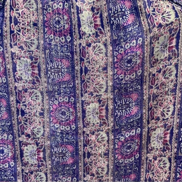 American Eagle Outfitters Women's 3/4 Sleeve Purple Paisley Design Top Sz XS GUC - Picture 8 of 9